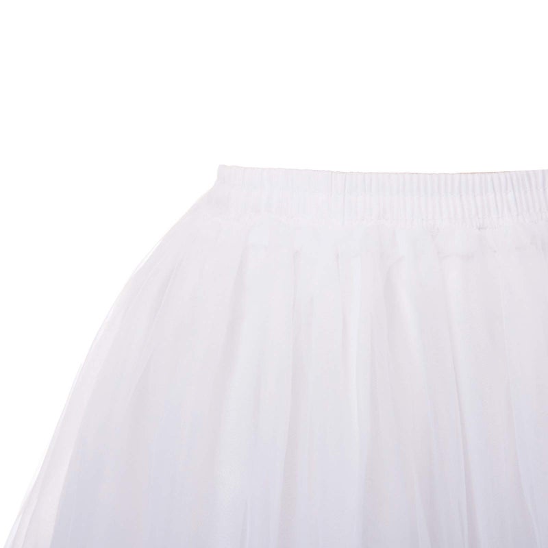 GRACE KARIN A Line Hoopless Crinoline Elastic waist Petticoat Slips(S,White#512) - Image 3